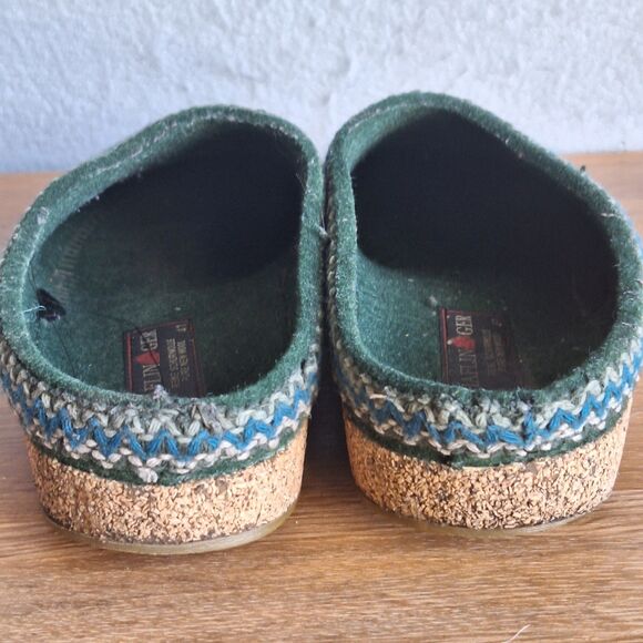 Haflinger Grizzly Torben Men’s Wool Felt Clogs Green EU 41 US 8 Womens 10